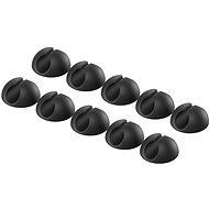 Cable Organiser AlzaPower Small Cable Clips, 10pcs, Black - Organizér kabelů
