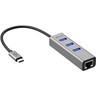 AlzaPower AluCore USB-C (M) na 3× USB-A (F) s LAN vesmírně šedá