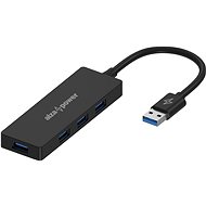 AlzaPower FlatCore USB-A (M) na 4× USB-A 3.0 (F) černý - USB Hub