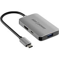 USB Hub AlzaPower Metal USB-C Dock Station 3v1 vesmírně šedý