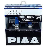 PIAA Hyper Arros 5000K H7 + 120%. jasně bílé světlo o teplotě 5000K, 2ks - Autožárovka