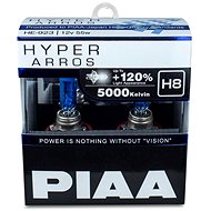 PIAA Hyper Arros 5000K H8 + 120%.  jasně bílé světlo o teplotě 5000K, 2ks - Autožárovka