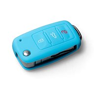 Ochranné silikonové pouzdro na klíč pro VW/Seat/Škoda s vystřelovacím klíčem, barva světle modrá - Obal na klíče od auta