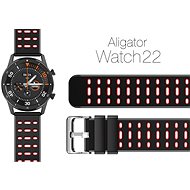 Řemínek Aligator Watch 22 mm silikonový řemínek Duální červený