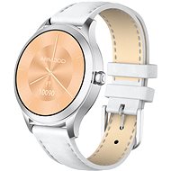 ARMODD Candywatch Premium 2 stříbrná s bílým koženým řemínkem - Chytré hodinky
