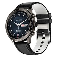 ARMODD Silentwatch 4 Lite černá s černým koženým řemínkem + silikonový řemínek - Chytré hodinky