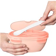 Children's Bowl Skip Hop Bowl with Spoon in Case 3m+ Easy Serve Coral 240ml
