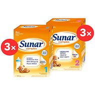Kojenecké mléko Sunar Complex 1 (3× 600 g), Sunar Complex 2 (3× 600 g) - Kojenecké mléko