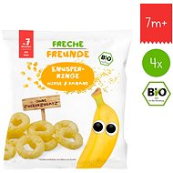 Křupky pro děti Freche Freunde BIO Křupavé kroužky - Proso a banán 4× 20 g