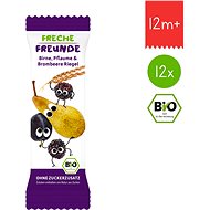Freche Freunde BIO Ovocná tyčinka - Hruška, švestka a ostružina 12× 23 g - Sušenky pro děti
