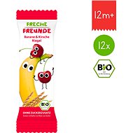 Freche Freunde BIO Ovocná tyčinka - Banán a třešeň 12× 23 g - Sušenky pro děti