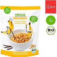 Sušenky pro děti Freche Freunde BIO Cereálie - Křupavá čísla - Banán a vanilka 3× 125 g