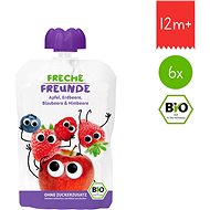 Freche Freunde BIO Jablko, jahoda, borůvka a malina 6× 100 g - Kapsička pro děti