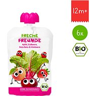 Freche Freunde BIO Jablko, červená řepa, jahoda a malina 6× 100 g - Kapsička pro děti