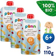 SALVEST Ponn BIO Ovocné smoothie s jogurtem a sušenkami 3× 110 g - Kapsička pro děti