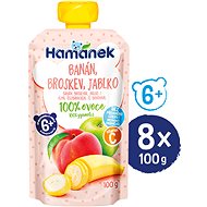 Kapsička pro děti HAMÁNEK Broskev a banán 8× 100 g