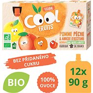 VITABIO Ovocné BIO kapsičky Cool Fruits jablko, broskev, meruňka a acerola  12× 90 g - Kapsička pro děti