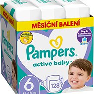 PAMPERS Active Baby vel. 6, Monthly Pack 128 ks - Jednorázové pleny