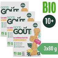Good Gout BIO Citronová zvířátka (3× 80 g) - Sušenky pro děti