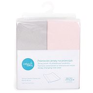 CEBA Potah na přebalovací podložku 50 × 70 – 80 cm 2 ks - Light Grey+Pink - Potah na přebalovací podložku