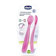 Chicco Silicone Spoon 2 pcs Pink 6m+ - Children's Cutlery