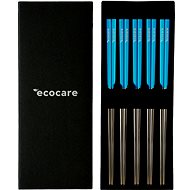 ECOCARE Kovové Sushi Hůlky Box Silver-Blue 10 ks - Sada příborů
