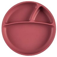 Plate MINIKOIOI Split Silicone with Suction Cup - Rose