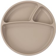 Plate MINIKOIOI Split Silicone with Suction Cup - Bubble Beige