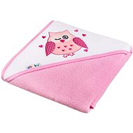 AKUKU baby towel 100 × 100 pink with owl