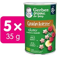 GERBER Organic crisps with raspberries and banana 5×35 g - Crisps for Kids