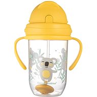 Canpol Babies nevylévací hrneček se slámkou a závažím Exotic Animals 270 ml, žlutý - Dětský hrnek