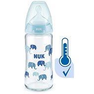 NUK FC+ láhev sklo s kontrolou teploty 240 ml, modrá - Kojenecká láhev