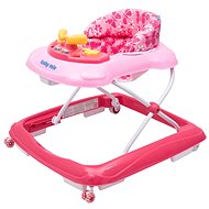 BABY MIX dětské chodítko s volantem a silikonovými kolečky růžové