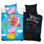 CARBOTEX svítící oboustranné - Prasátko Pepina a Tomík v balónu, 140×200 cm - Dětské povlečení