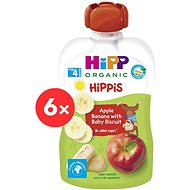 HiPP BIO 100% ovoce Jablko-Banán-Jahoda od uk. 4. měsíce, 6× 100 g - Kapsička pro děti