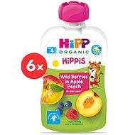 HiPP BIO 100% ovoce Jablko-Broskev -Lesní ovoce d uk. 4. měsíce, 6× 100 g - Kapsička pro děti