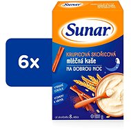 Sunar skořicová krupicová kaše mléčná na dobrou noc 6× 225 g - Mléčná kaše