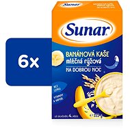 Sunar banánová kaše mléčná rýžová na dobrou noc 6× 225 g - Mléčná kaše