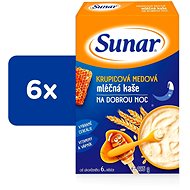 Sunar medová krupicová kaše mléčná na dobrou noc 6× 225 g - Mléčná kaše