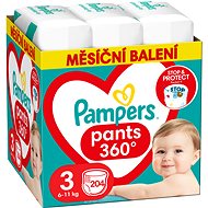 Plenkové kalhotky  PAMPERS Pants Vel. 3 (204 ks)