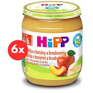 HiPP BIO Jablka s banány a broskvemi - 6× 125 g - Příkrm