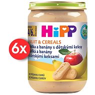HiPP BIO Jablka a banány s dětskými keksy od uk. 4.-6. měsíce, 6 × 190 g - Příkrm