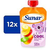 Sunárek cool ovoce Hruška, Banán, Mango 12× 120 g - Kapsička pro děti