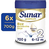 Sunar Premium 2 pokračovací kojenecké mléko, 6× 700 g  - Kojenecké mléko