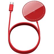 Baseus Mini Magnetic Wireless Charger USB-C kable 1,5m 15W Red - Bezdrátová nabíječka