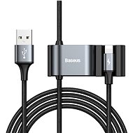 Baseus Special Lightning Data Cable + 2x USB for Backseat of Car Black - Datový kabel