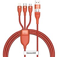 Datový kabel Baseus Flash Series Data Cable USB + Type-C to Micro USB + Lightning + USB-C 100W 1.2m Orange