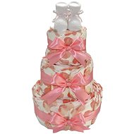 Bedeparis třípatrový plenkový dort Papučky - růžový