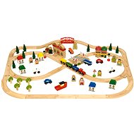 Bigjigs Wooden Train Set - Town and Country 101 pieces - Train Set