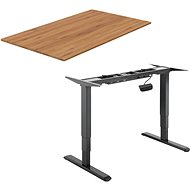 AlzaErgo Table ET1 NewGen černý + deska TTE-01 140x80cm bambusová - Výškově nastavitelný stůl